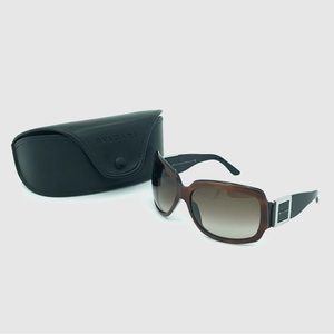 Bulgari 8024 Oversized Plastic Sunglasses in Tortoise and Black with Case